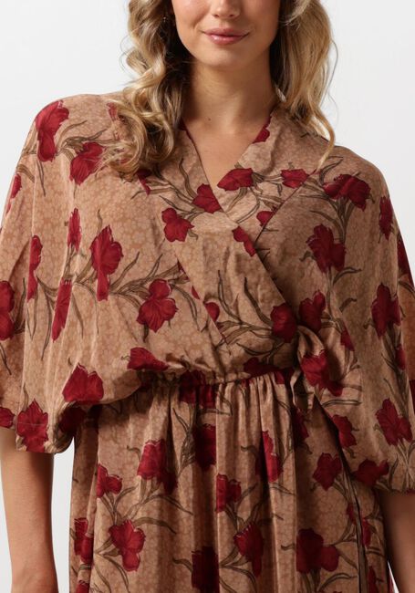 Beige SISSEL EDELBO Midikleid BRENDA SILK WRAP DRESS - large