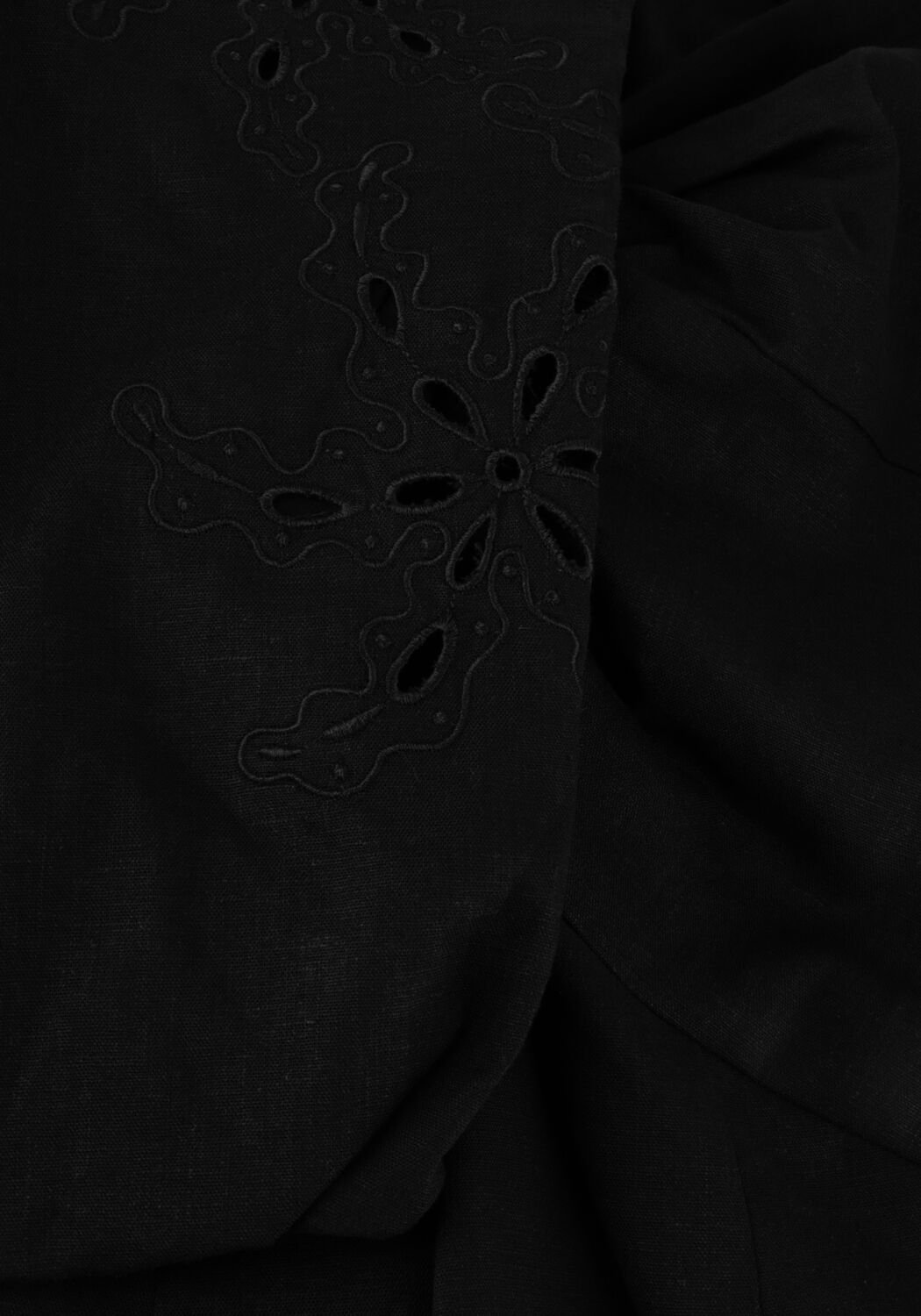 Schwarze SCOTCH & SODA Minikleid MINI DRESS WITH BRODERIE ANGLAISE SLEEVE - large