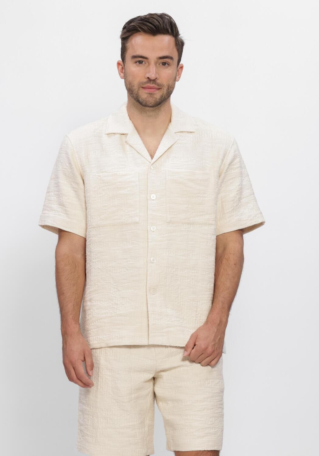 Ecru JC RAGS Casual-Oberhemd CASUAL SHIRT AARON STRUCTURE - large