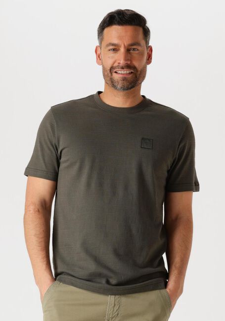 Grüne PME LEGEND T-shirt SHORT SLEEVE R-NECK JACQUARD STRIPES - large