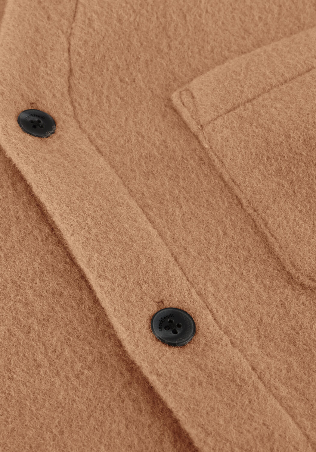 Camelfarbene ANERKJENDT Overshirts AKSIGURD BOILED WOOL - large