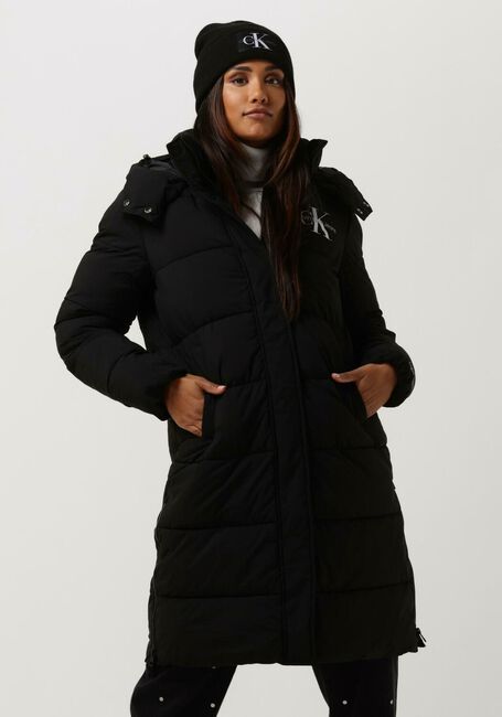 Schwarze CALVIN KLEIN Wattierte Jack MONOLOGO MW LONG PUFFER - large