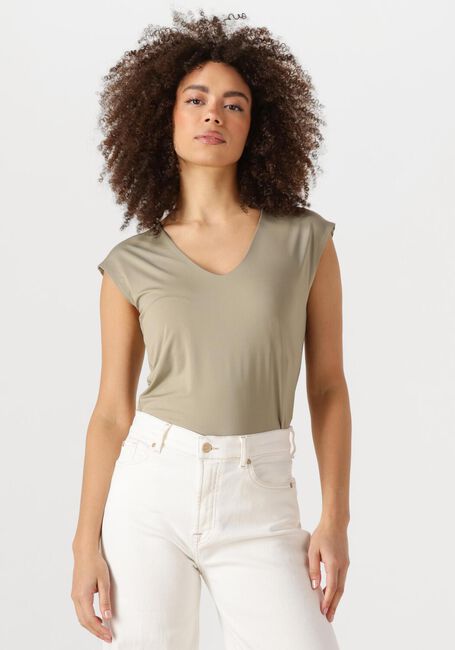 Grüne ROSEMUNDE T-shirt BILLIE CAPSLEEVE V-NECK - large