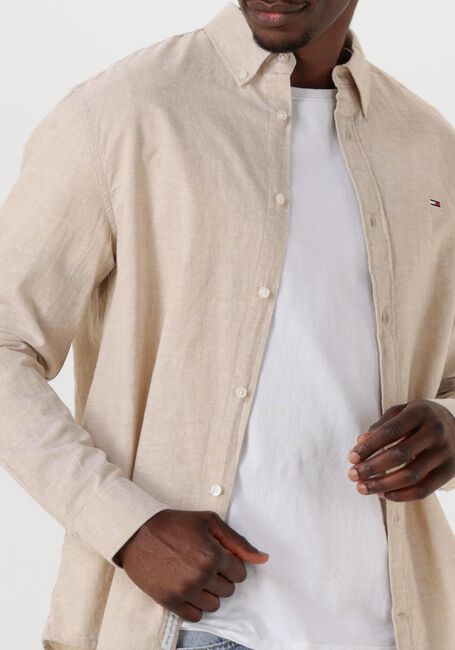 Beige TOMMY JEANS Casual-Oberhemd TJM REG LINEN BLEND LS SHIRT EXT - large