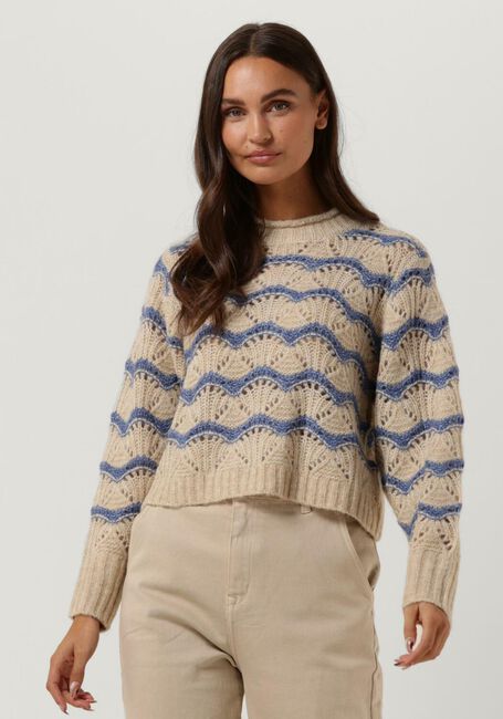 Sand OBJECT Pullover CHRISTA L/S KNIT PULLOVER 123 - large