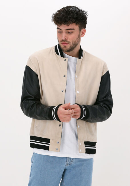 Beige SELECTED HOMME Jack SLHAERO BOMBER SUEDE JKT EX - large