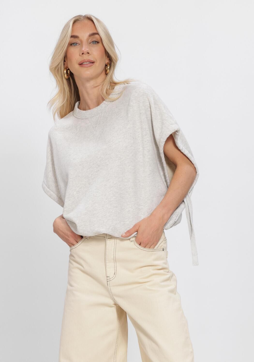Graue CATWALK JUNKIE Pullover & Cardigans SHORT SLEEVE STRAP SWEATER - large
