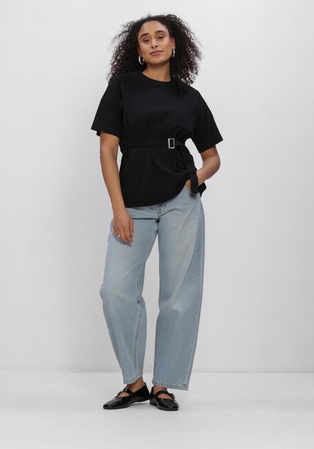 Schwarze MY ESSENTIAL WARDROBE Tops & T-shirts MWAPIR BELT TEE - large