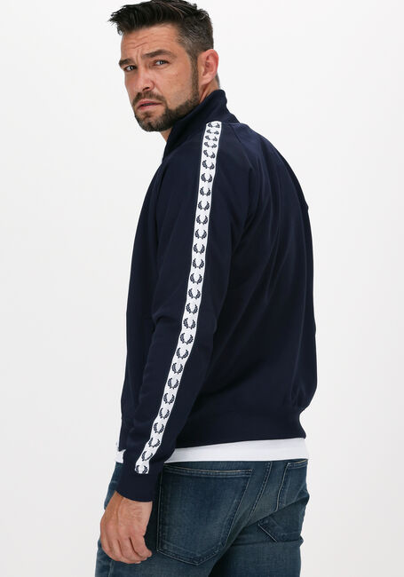 Blaue FRED PERRY Strickjacke TAPED TRACK JACKET - large
