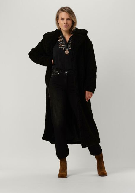 Schwarze NOTRE-V Teddy-Jacke TEDDY COAT LONG - large