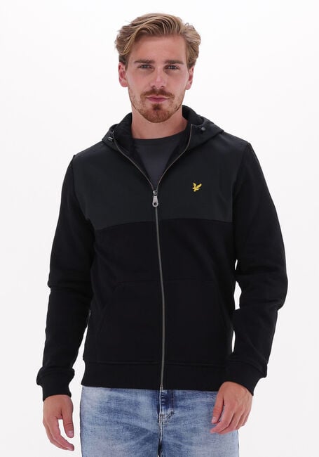 Schwarze LYLE & SCOTT Jack SOFTSHELL JERSEY ZIP HOODIE - large
