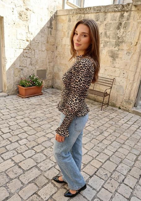 Beige Y.A.S. Top YASCHEMMA LS SMOCK TOP - large
