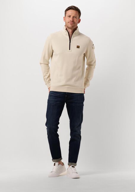 Beige PME LEGEND Pullover HALF ZIP COLLAR INTERLOCK JERSEY - large