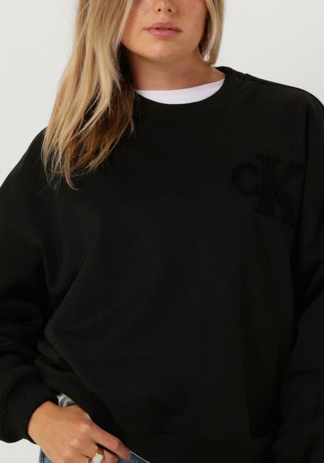 Schwarze CALVIN KLEIN Pullover CHENILLE CK CREWNECK - large