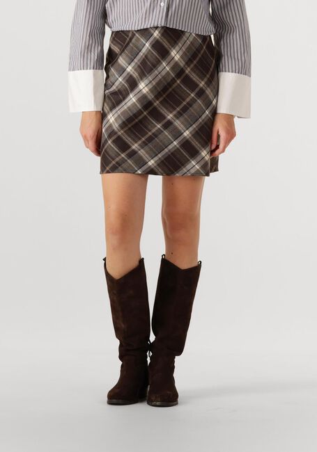 Braune NEO NOIR Minirock LUNNA CHECK SKIRT - large