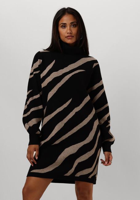 Schwarze OBJECT Minikleid OBJRAY L/S KNIT ROLLNECK DRESS - large