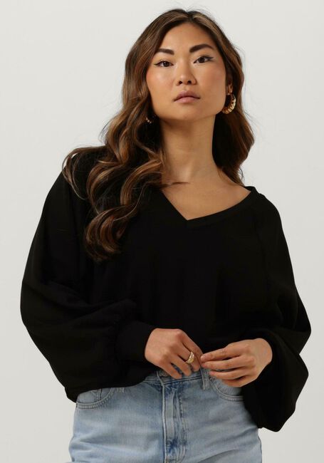 Schwarze MSCH COPENHAGEN Pullover NELINA IMA Q RAGLAN V NECK SWEATSHIRT - large