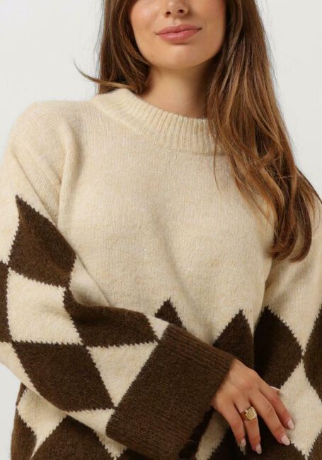 Sand OBJECT Pullover OBJPERLA GEROMIA KNIT PULLOVER - large