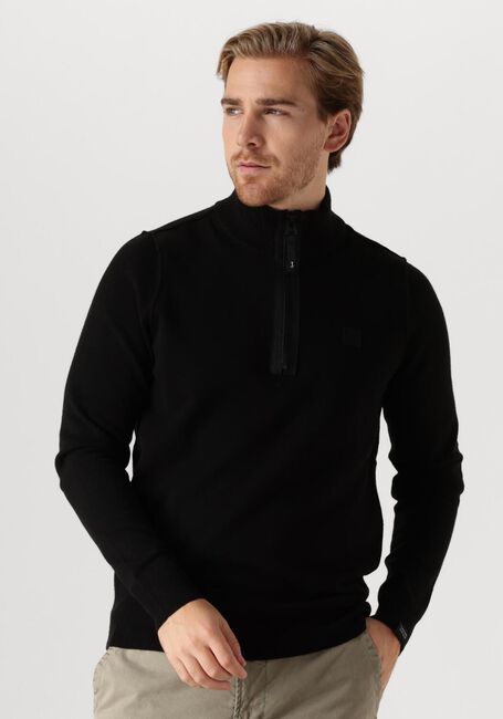 Schwarze BUTCHER OF BLUE Pullover CLIFDEN HALFZIP - large