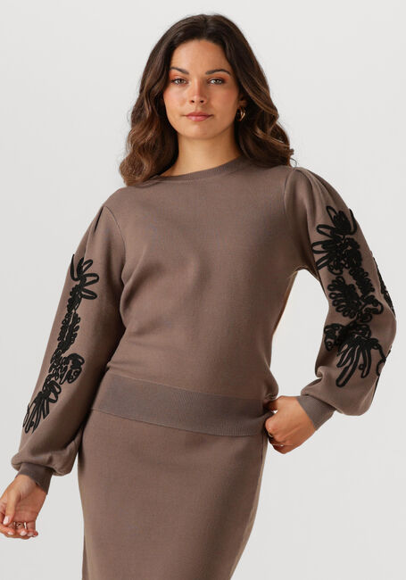 Braune OBJECT Pullover OBJJOANA L/S KNIT PULLOVER - large