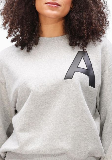 Graue ALIX THE LABEL Sweatshirt LADIES KNITTED LEATHER A SWEATER - large