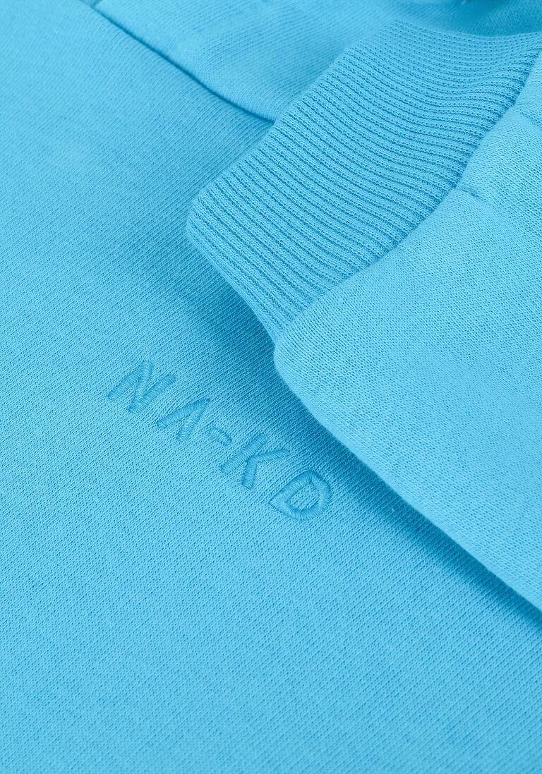 blaue na-kd sweatshirt organic logo basic hoodie