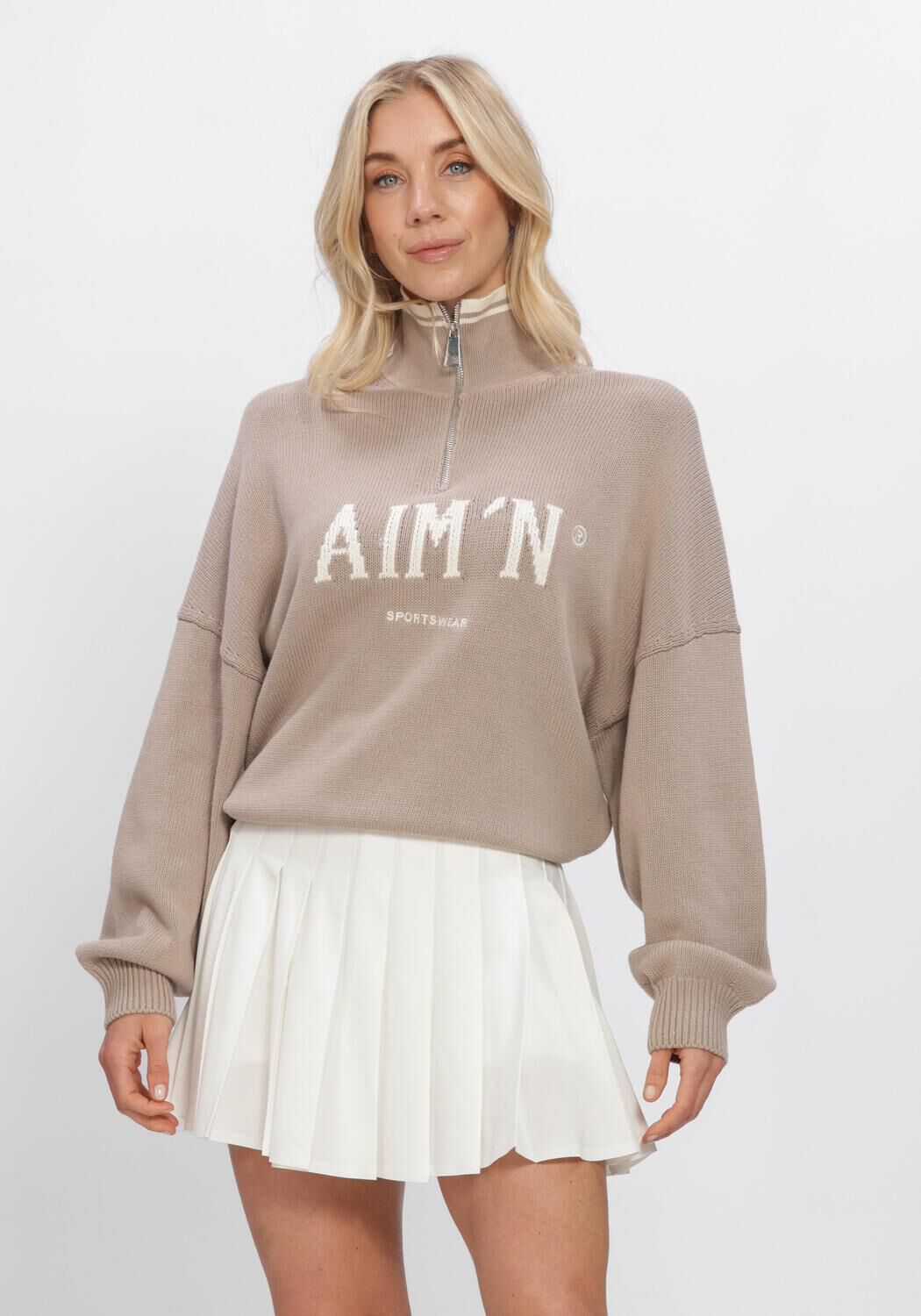 Braune AIM'N Pullover COLLEGE KNITTED HALF ZIP - large