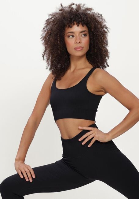 Schwarze AIM'N Top RIBBED SEAMLESS BRA - large