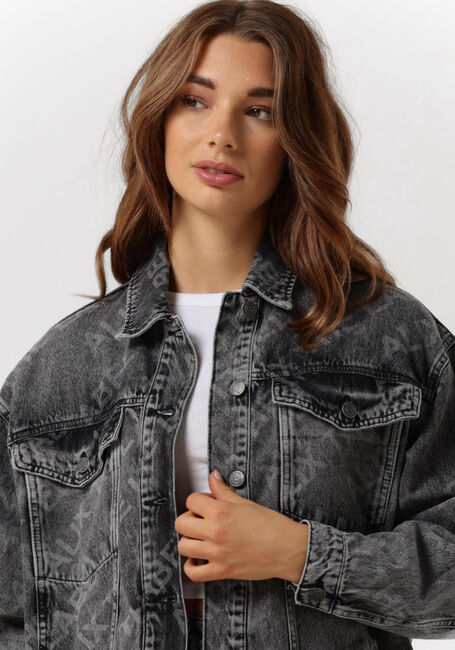 Graue ALIX THE LABEL Jeansjacke LADIES WOVEN DENIM TEXT JACKET - large