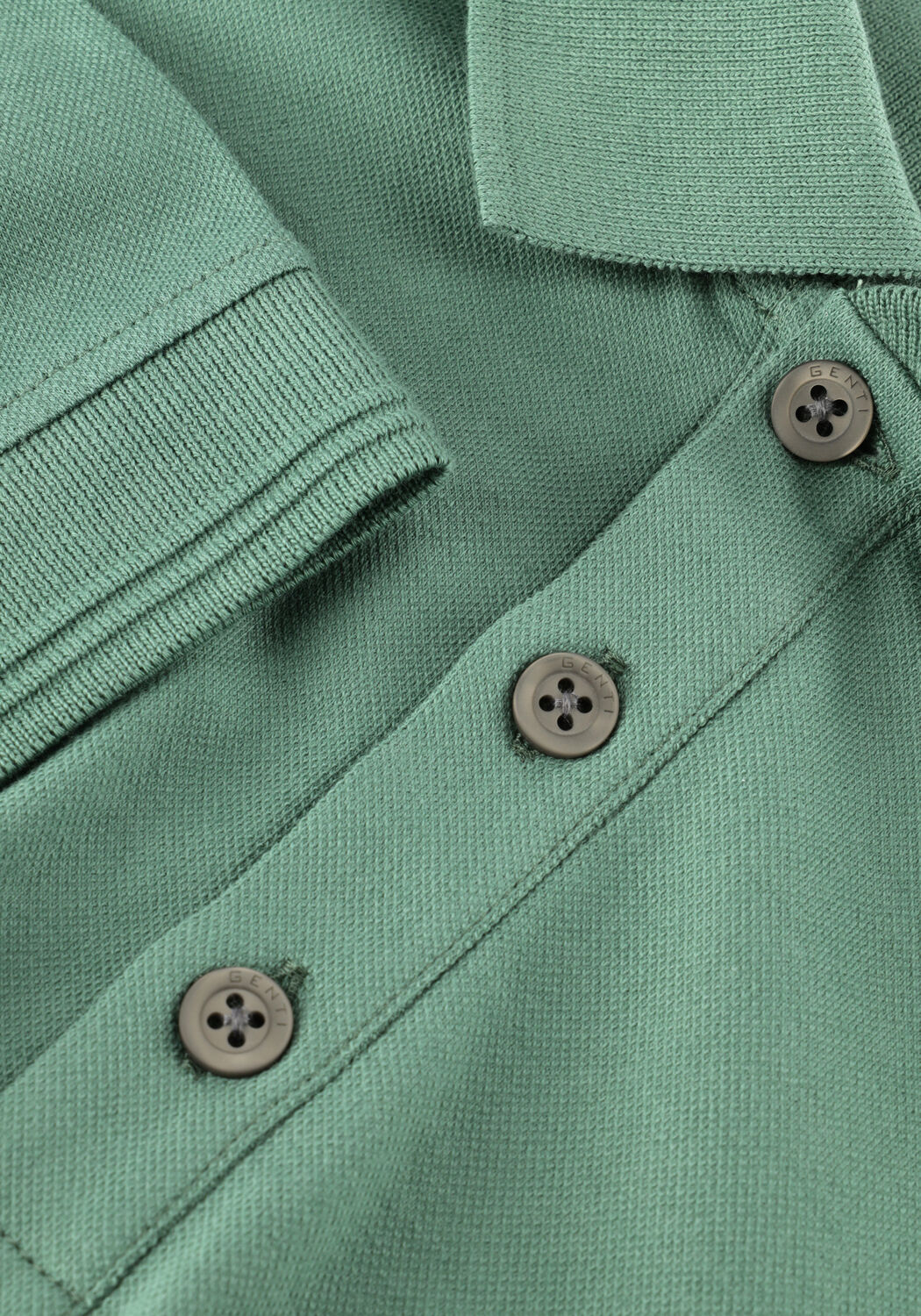 Gr&uuml;ne GENTI Polo-Shirt POLO 3 BUTTON SS 1219 - large
