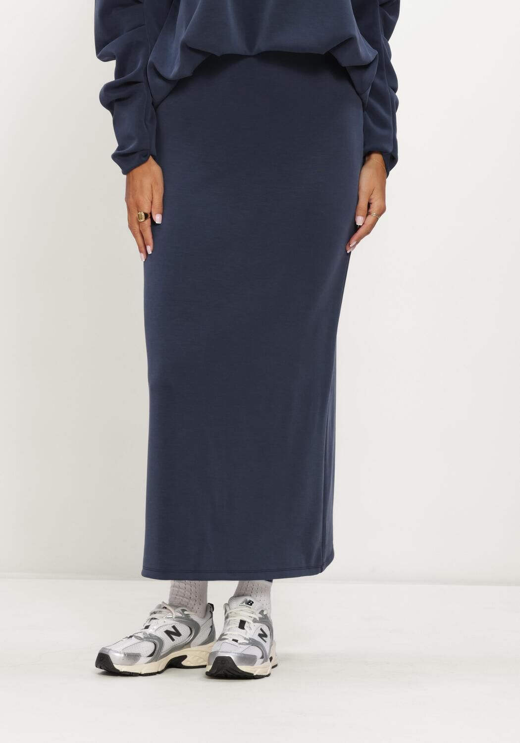 Dunkelblau Y.A.S. Maxirock YASCOZE HW ANKLE SKIRT - large