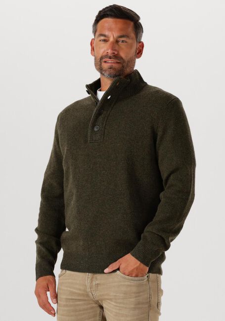 Dunkelgrün BARBOUR Pullover ESSENTIAL PATCH HALF ZIP KNITTED JUMPER - large