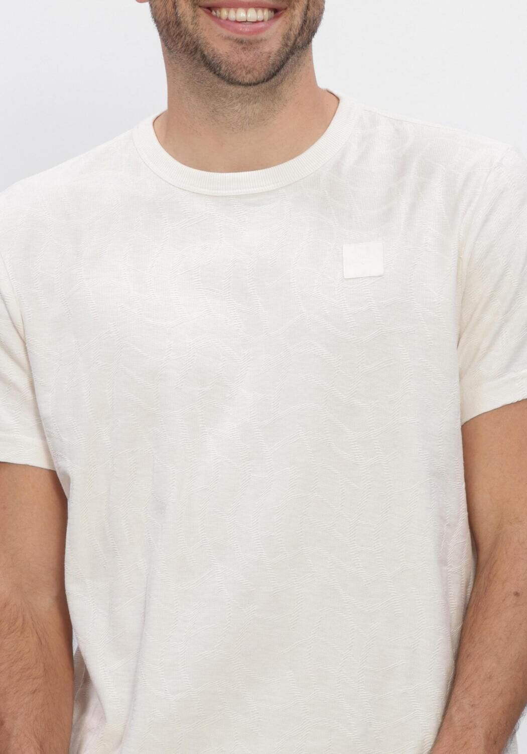 Creme PME LEGEND T-shirt SHORT SLEEVE R-NECK JACQUARD JERSEY - large