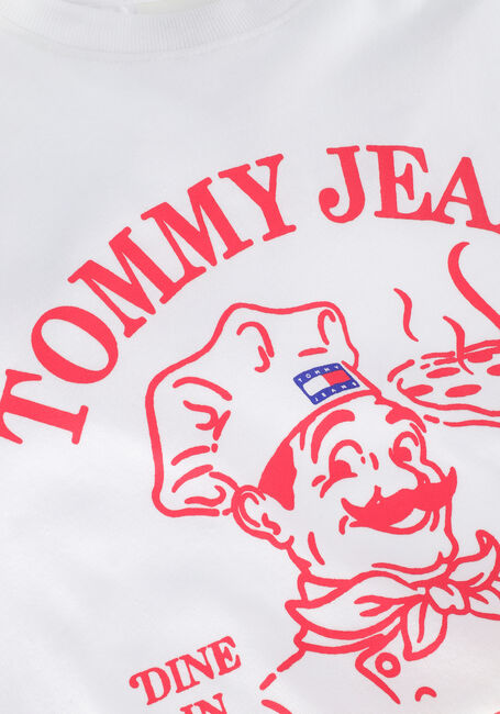 Weiße TOMMY JEANS T-shirt TJW RLXD TJ BEST PIZZA SS - large