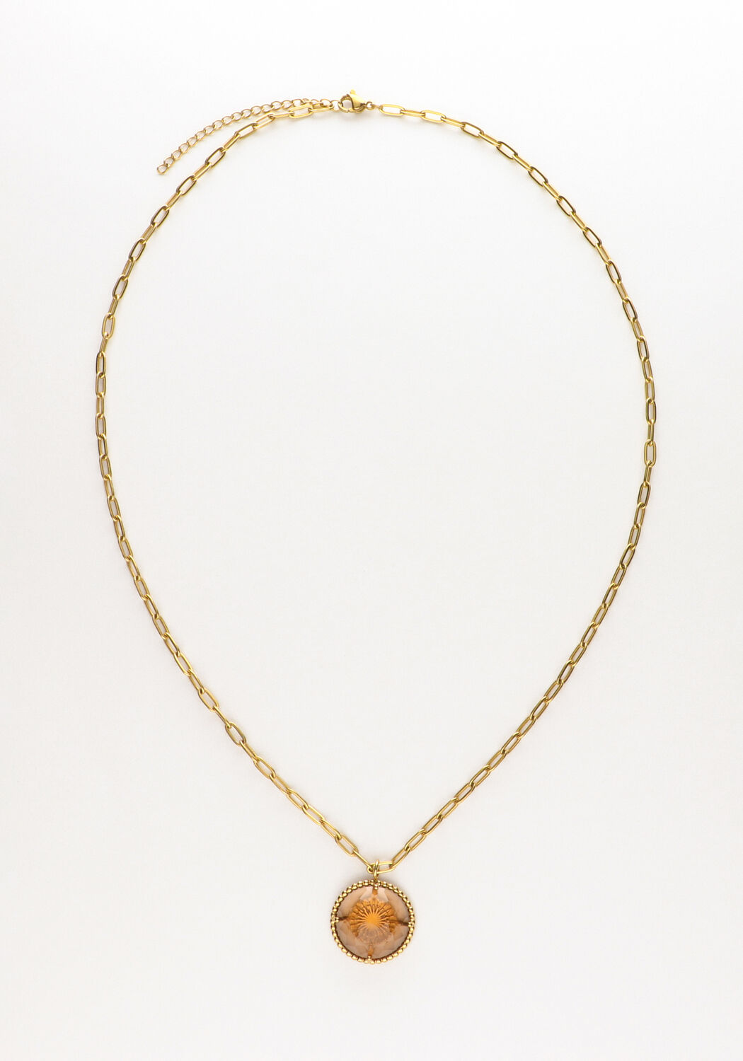 Goldfarbig NOTRE-V Kette KETTING GLAS STEEN