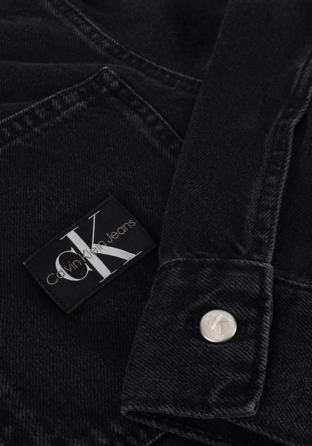 Schwarze CALVIN KLEIN Minikleid BELTED UTILITY DENIM SHIRT DRESS - large