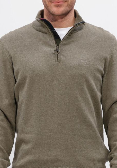 Gr&uuml;ne BARBOUR Pullover COTTON HALF ZIP KNITTED JUMPER - large
