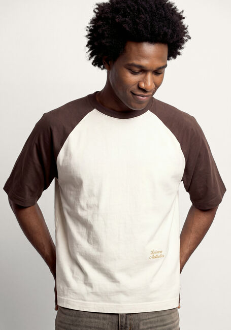 Wei&szlig;e POCKIES T-shirt L.A. PETANQUE RAGLAN TEE - CHOCOLATE O/W - large