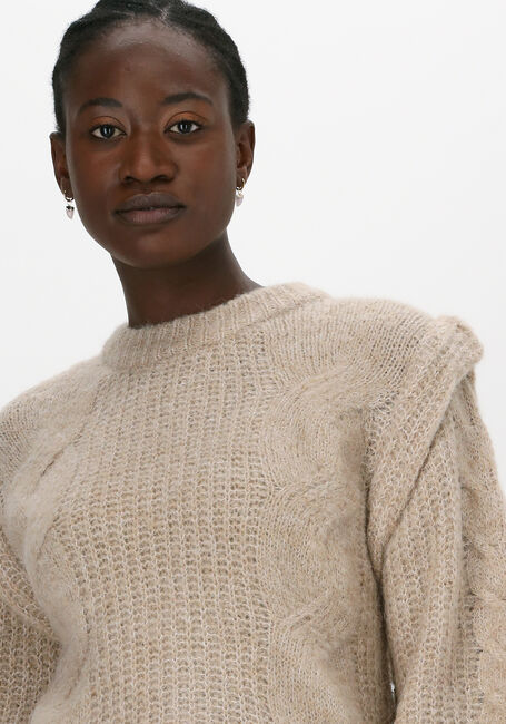 Taupe OBJECT Pullover PEACHES KNIT PULLOVER - large