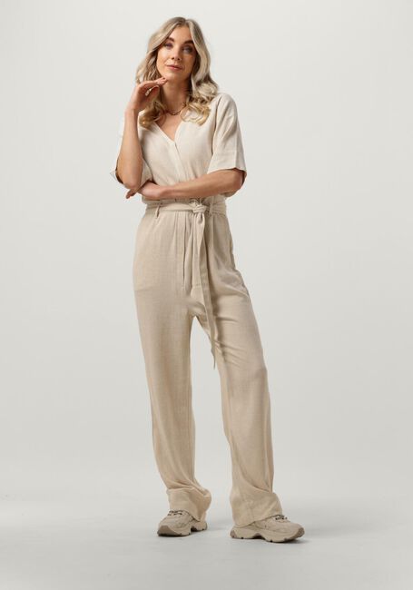 Sand SELECTED FEMME Jumpsuit SLFVIVA 2/4 LONG LINEN JUMPSUIT - large