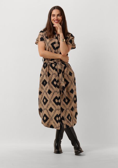 Braune OBJECT Midikleid OBJBERRY S/S LONG DRESS - large