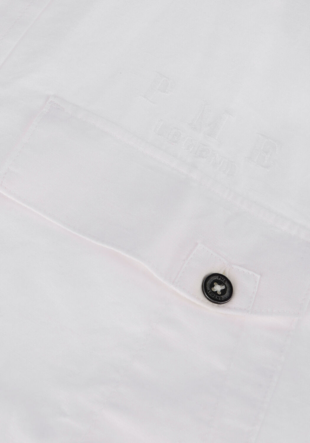 Wei&szlig;e PME LEGEND Casual-Oberhemd SHORT SLEEVE SHIRT CTN LINEN CARGO WALKER - large