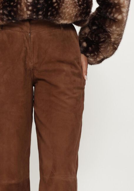 Braune STUDIO AR Hose DAVINA GOAT SUEDE - large