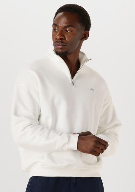 Weiße LACOSTE Sweatshirt LOOSE FIT ZIP NECK FLEECE SWEATSHIRT - large
