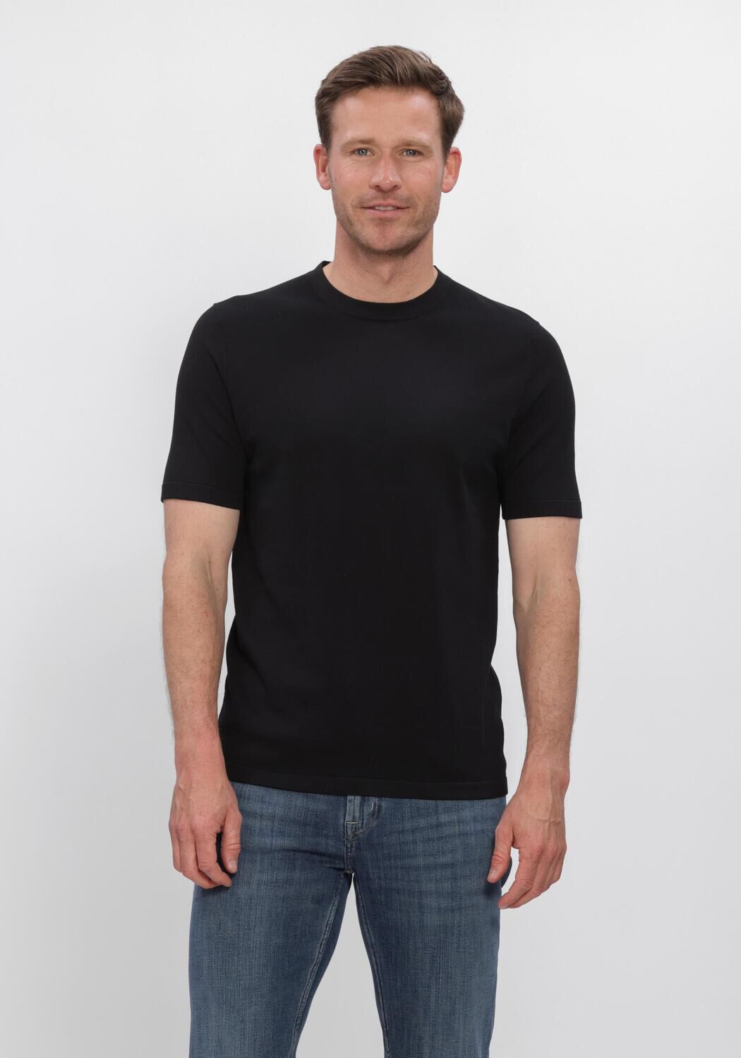Schwarze PROFUOMO Polo-Shirt AERO EASE - large