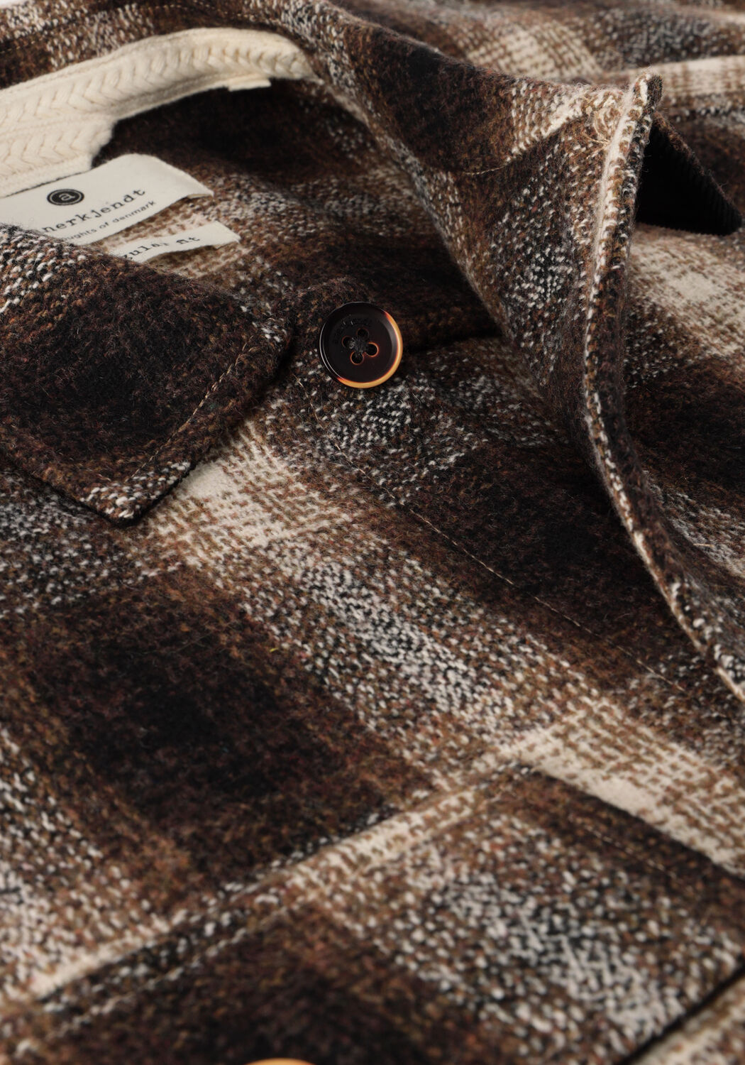 Braune ANERKJENDT Overshirt AKLION HEAVY CHECK OVERSHIRT - large