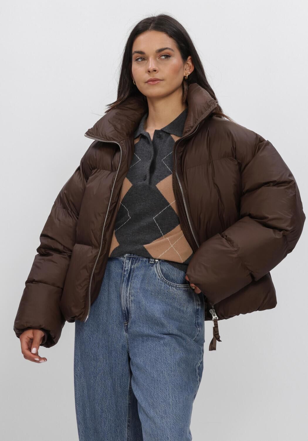 Braune SECOND FEMALE Jacken RIYA PUFFER JACKET - large