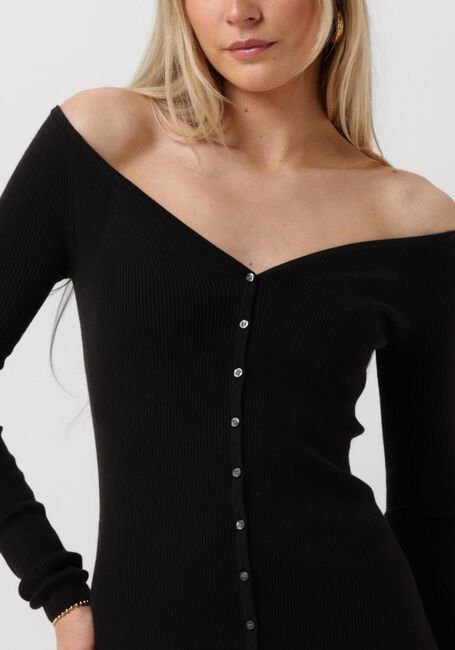 Schwarze CALVIN KLEIN Midikleid BUTTON LONG SWEATER DRESS - large