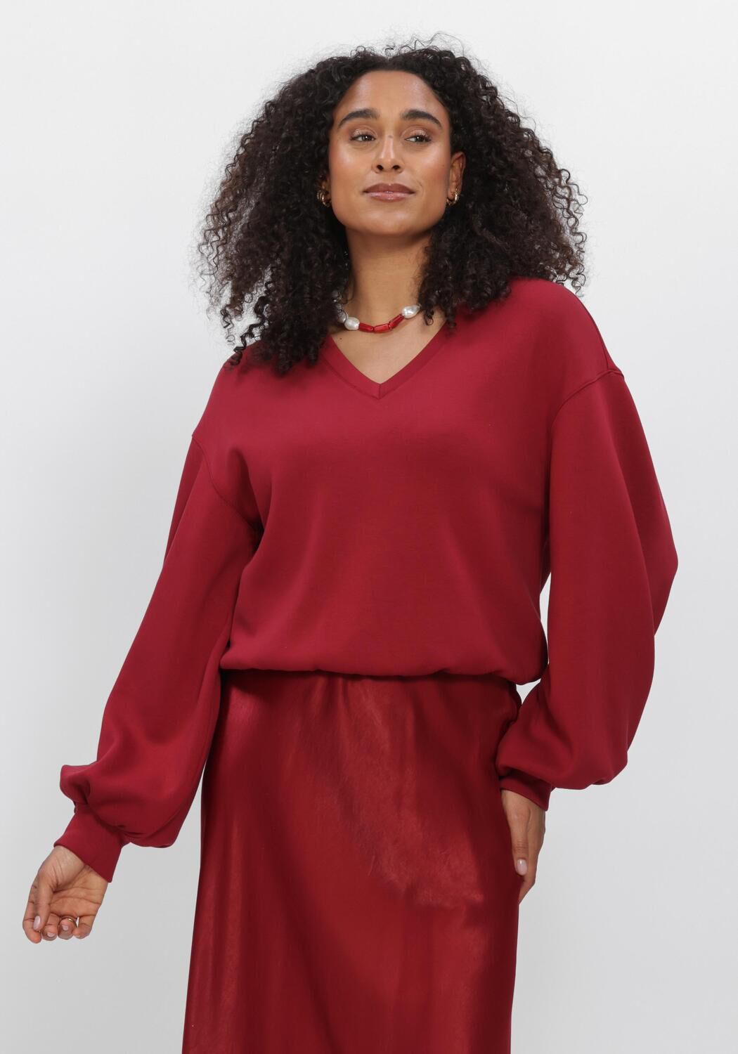Rote MSCH COPENHAGEN Pullover MSCHBRIONNA IMA Q V SWEATSHIRT - large
