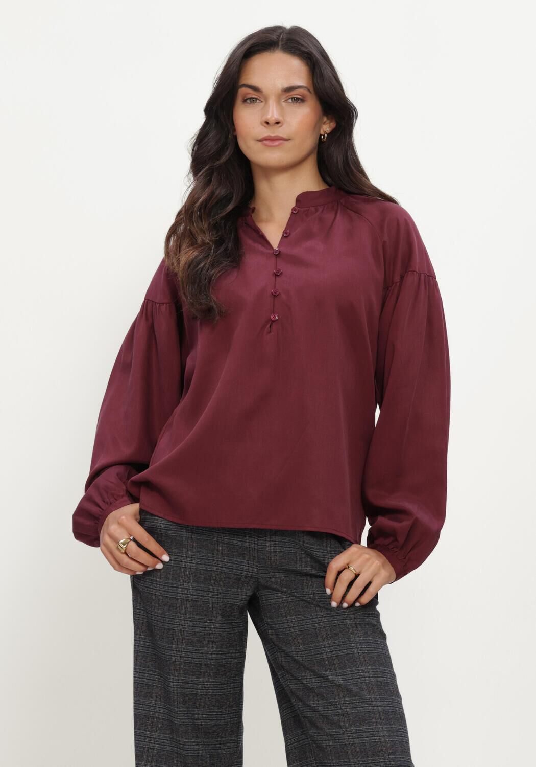 Bordeaux SELECTED WOMEN Blusen SLWDONNA LS SHIRT - large